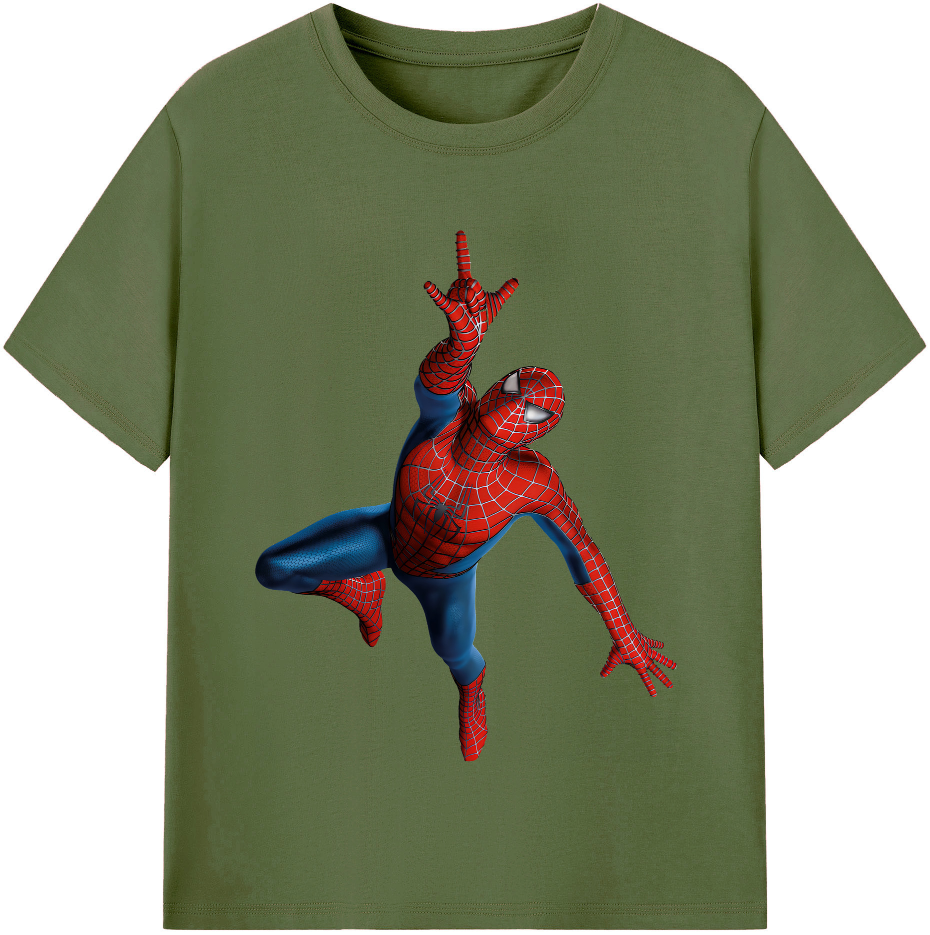 （画像用） Spider Man スパイダーマン 綿100％半袖Tシャツ（フロントプリント）